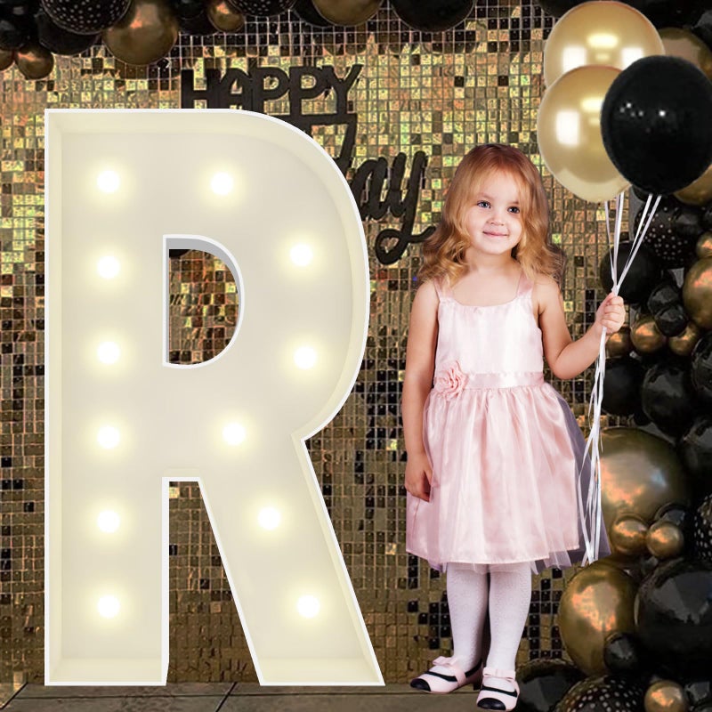 4FT Marquee Light Up Letters R Big Marquee Letter for Baby Shower Birthday Engagement Wedding Marry Me Party Decor