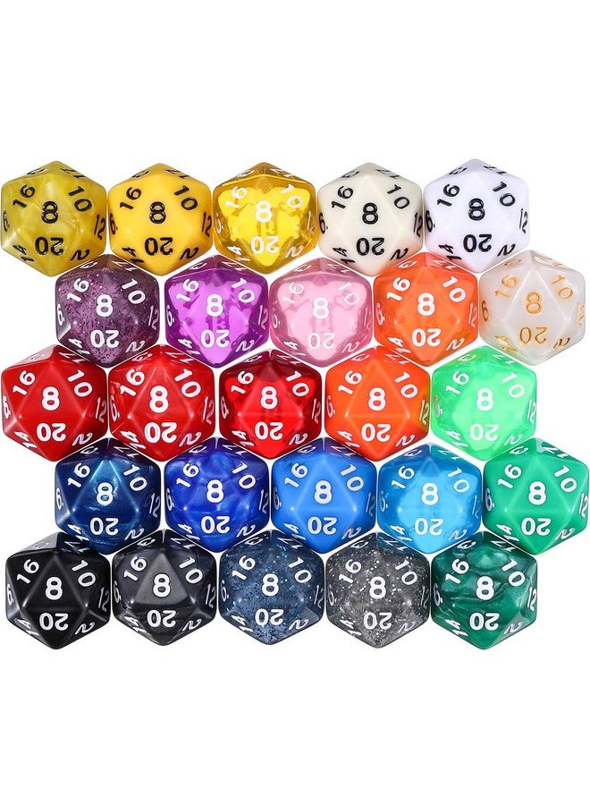 TecUnite TecUnite 25 Pieces Polyhedral Dice Set with Black Pouch Compatible with RPG MTG and Others with Random Multi Colored Assortment(Classic)  - Image 5