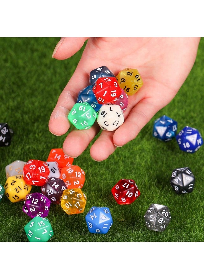 TecUnite TecUnite 25 Pieces Polyhedral Dice Set with Black Pouch Compatible with RPG MTG and Others with Random Multi Colored Assortment(Classic)  - Image 2