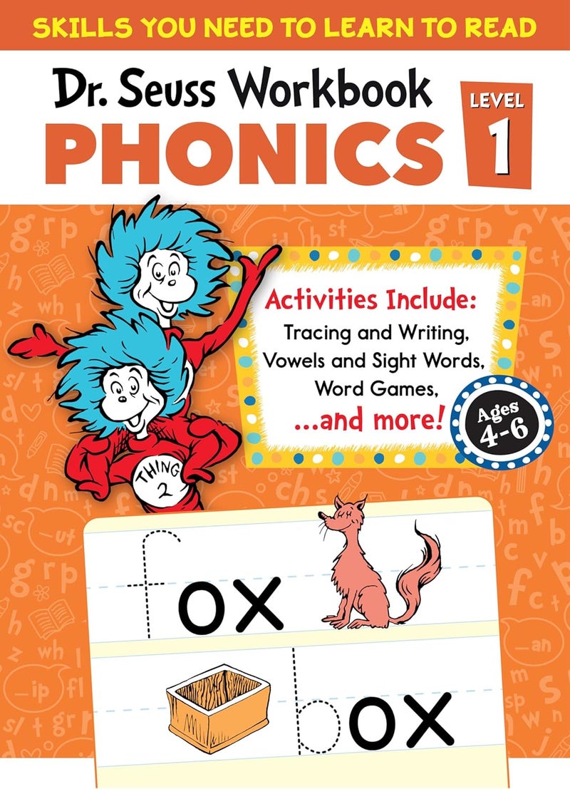 Dr. Seuss Phonics Level 1 Workbook: A Phonics Workbook to Help Kids Ages 4-6 Learn to Read (For Kindergarten and Beyond) - Image 1