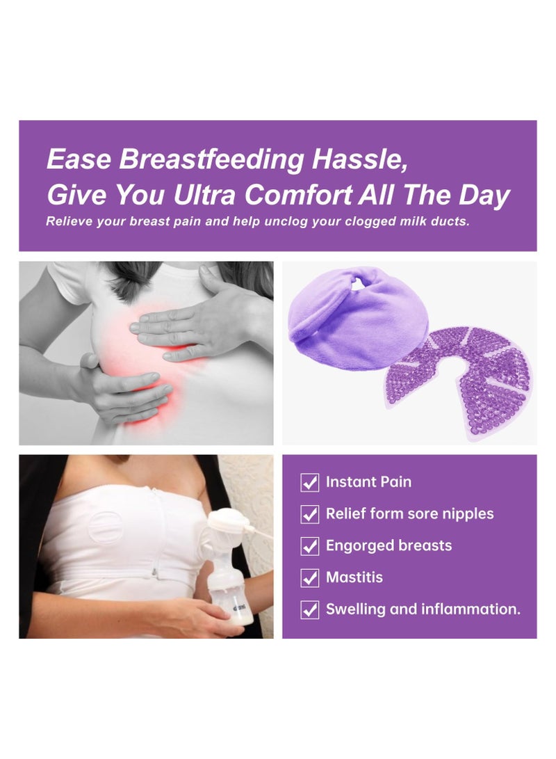 2PCS Hot Cold Breast Gel Bead Ice Packs Breast Cooling Heat Pads Relief for Breastfeeding, Nursing Pain, Mastitis, Engorgement, Swelling, Plugged Ducts Boost Milk Let-Down & Production  - Image 4