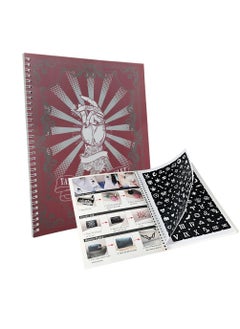 XMASIR Xmasir 20 Sheets Tattoo Album, 482Pcs Henna Tattoo Stencils Kit Glitter Airbrush Stencil Temporary Tattoo Stickers Book Set Women Face Paint Body Art Gifts for Boys and Girls (Red 1) 
