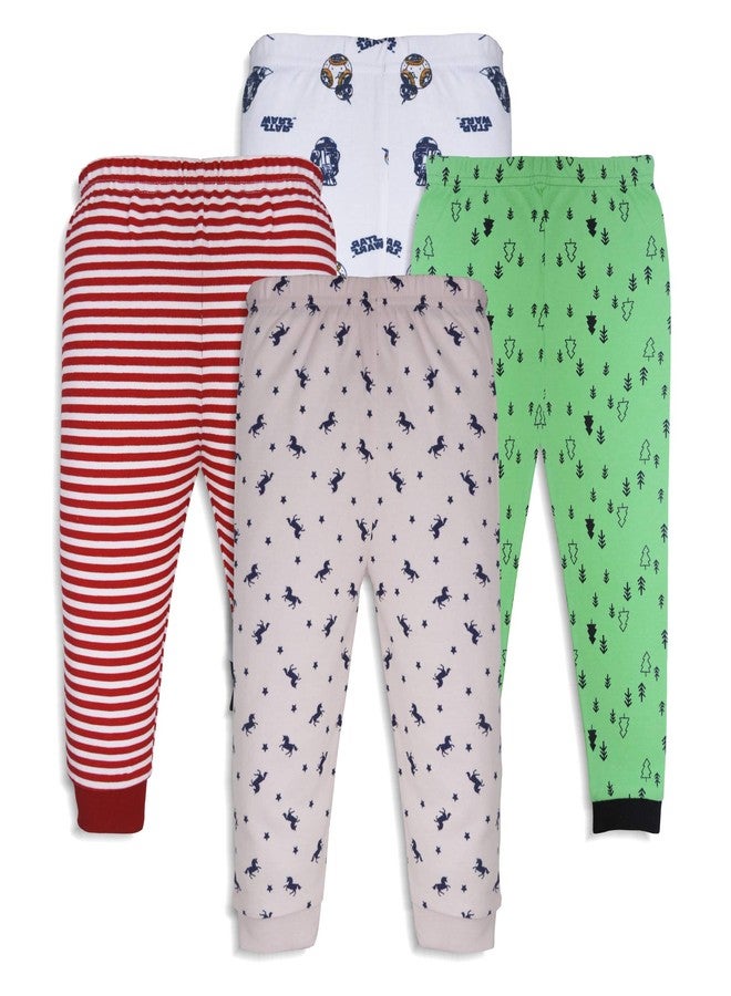 X2O Unisex Baby Cotton Rib Pants with Cute Prints (Pack of 4)(Multi Color)(12-18 Months) - Image 2