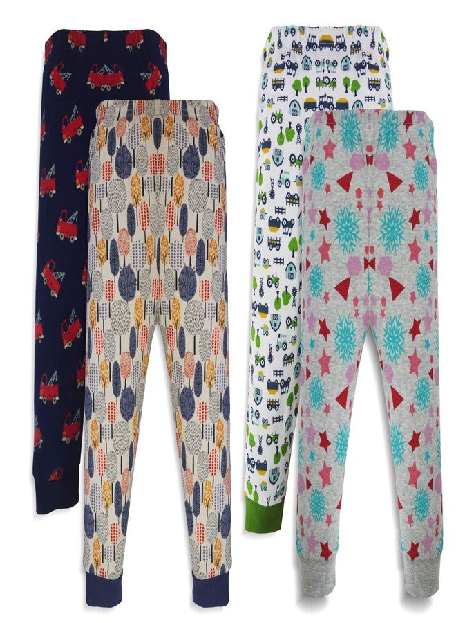X2O Unisex Baby Cotton Rib Pants with Cute Prints (Pack of 4)(Multi Color)(12-18 Months) - Image 3