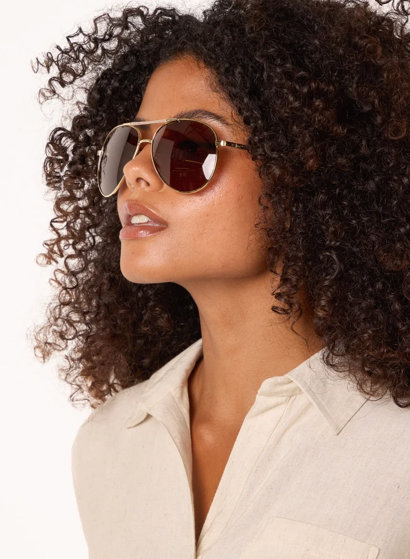 بلو فانيلا Gold Frame Aviators With Polarised Lense