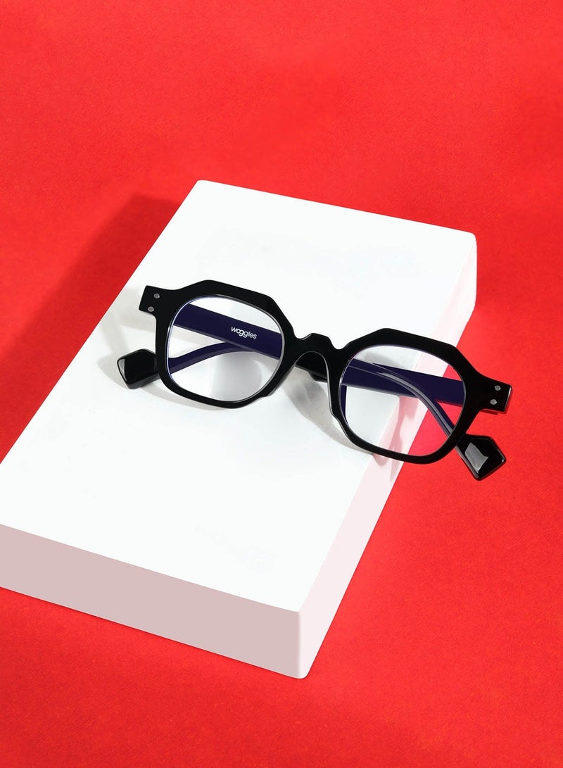 ووجلز نظارات شمسية سداسية شفافة بتصميم مميز للرجال والنساء بحماية % من الأشعة فوق البنفسجية - Image 1