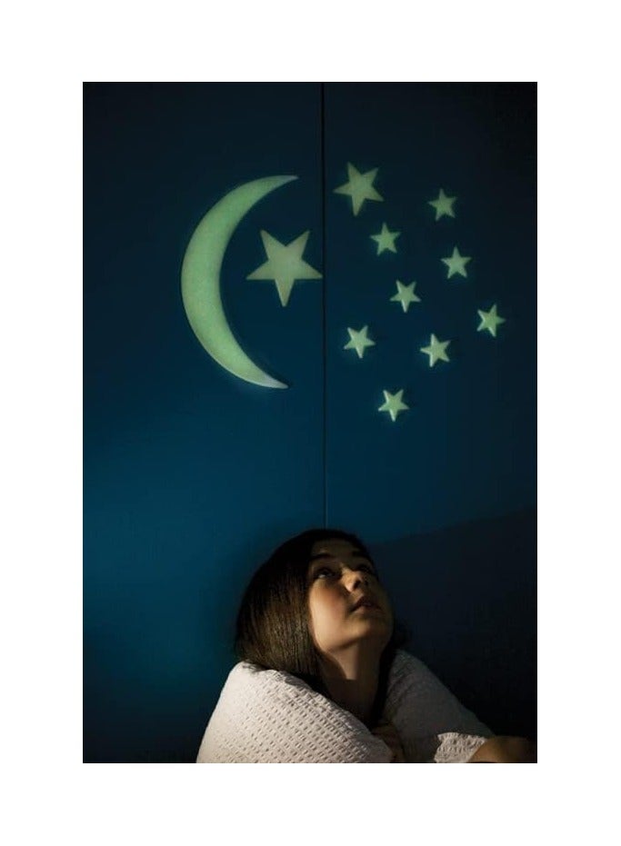 4M Glow in the Dark Moon & Stars – Luminous Wall and Ceiling Decoration Set with Adhesive for Kids Rooms, Educational Space-Themed STEM Gift for Imaginative Play and Nighttime Fun Ages 3+ | 00-05215 - Image 3