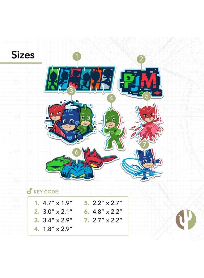 Desert Cactus Pj Masks Stickers Premium Vinyl Decal Made In Usa For Laptop Water Bottle Car Scrapbook Decorations Birthday Favor Party Supplies (Type 2) (Version 5)  - Image 3