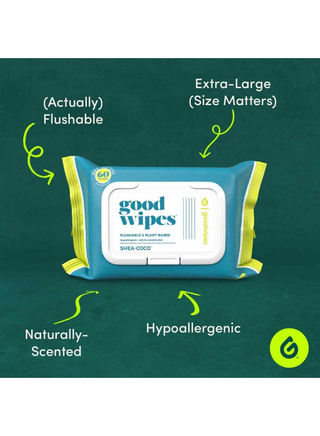 goodwipes Goodwipes Flushable & Plant-Based Wipes with Botanicals | Dispenser for At-Home Use | Shea-Coco with Aloe Septic and Sewer Safe | 60 count (1 pack) - Biggest Wipes - Image 3