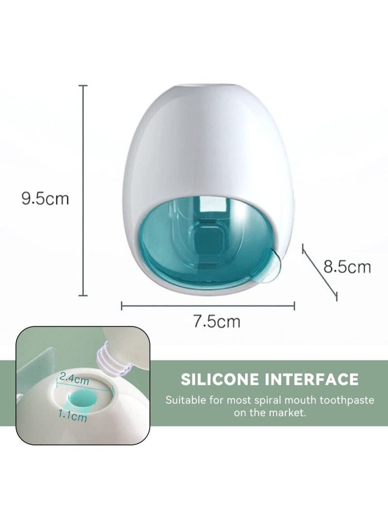 SYOSI Automatic Toothpaste Dispenser, Waterproof Dispenser Holder for Bathroom, Wall Mounted with Q Shape Adults and Kids, Light Blue - Image 2