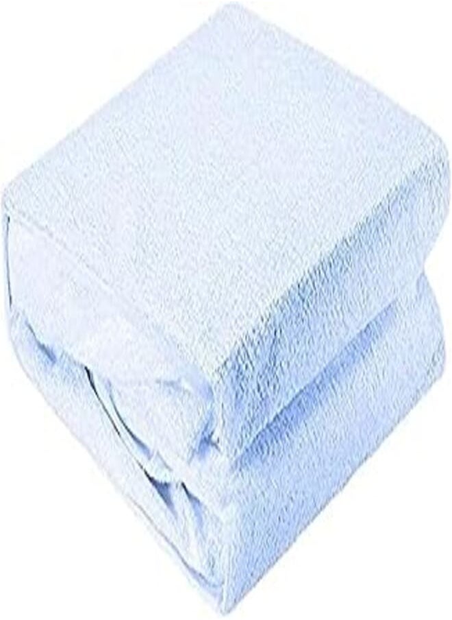 WAREF Waref Super King Size, Cotton,Solid Pattern, Blue - Bed Runners & Scarves 