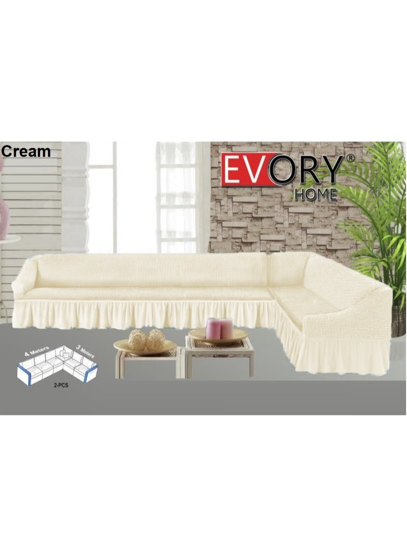 EVORY HOME Sofa Cover 2-Pieces 4m and 3m Super Stretchable Anti-Wrinkle Slip Flexible Resistant 