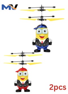 RC Helicopter Aircraft Mini Drone Fly Flashing Helicopter Hand Control RC Toys Mini Quadcopter Dron Kids Toys Mini Drone 2pcs