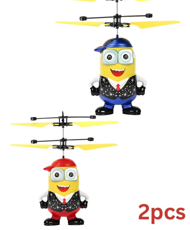 قبو سحري RC Helicopter Aircraft Mini Drone Fly Flashing Helicopter Hand Control RC Toys Mini Quadcopter Drone Kids Toys Mini Drone 2pcs - Image 1