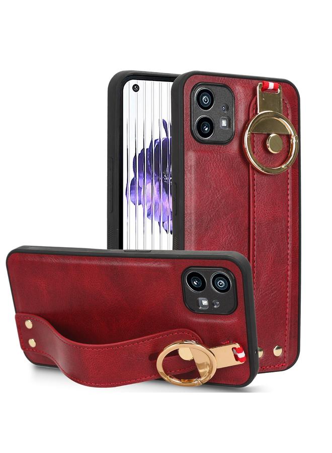 اس-توب جراب خلفي من الجلد مع سوار معصم لهاتف Case For Nothing Phone 1 - Image 1