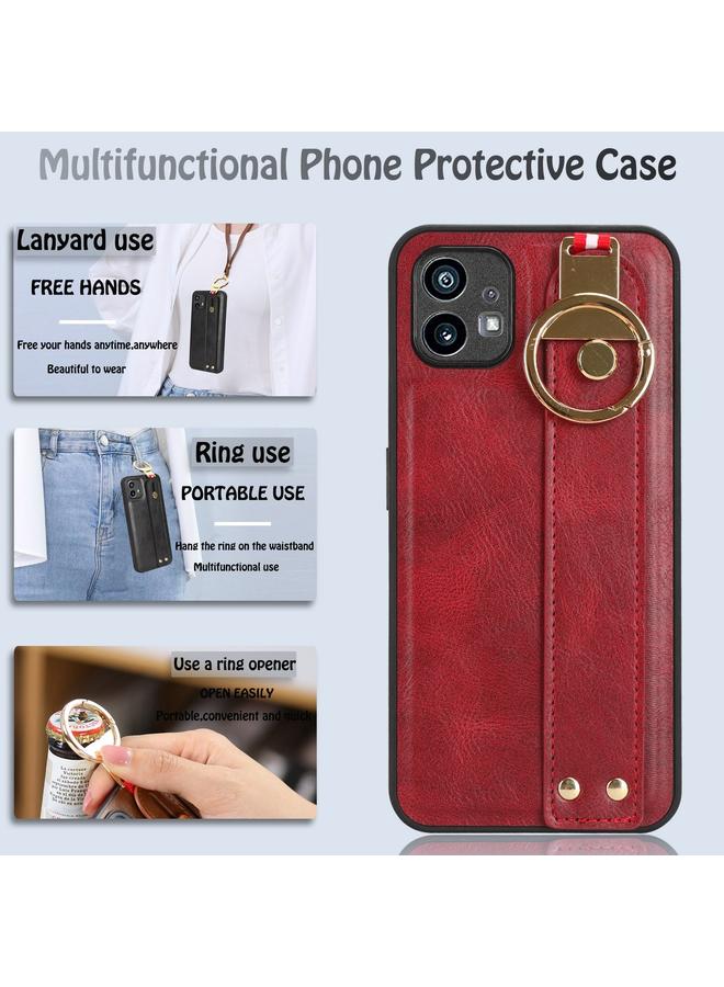 اس-توب جراب خلفي من الجلد مع سوار معصم لهاتف Case For Nothing Phone 1 - Image 5