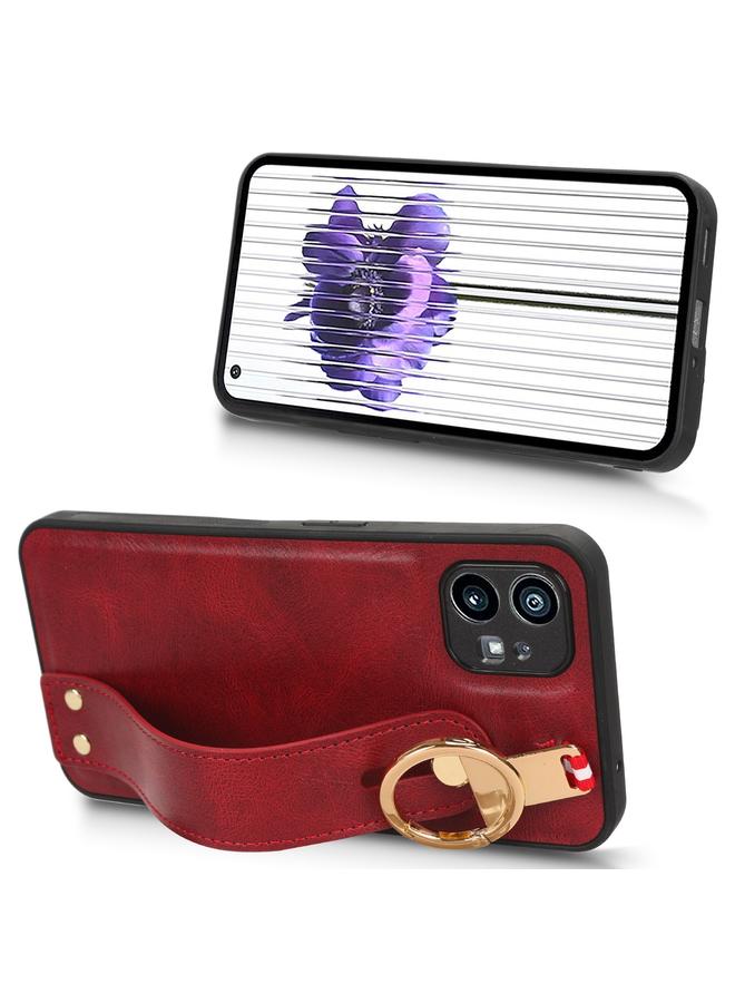 اس-توب جراب خلفي من الجلد مع سوار معصم لهاتف Case For Nothing Phone 1 - Image 3