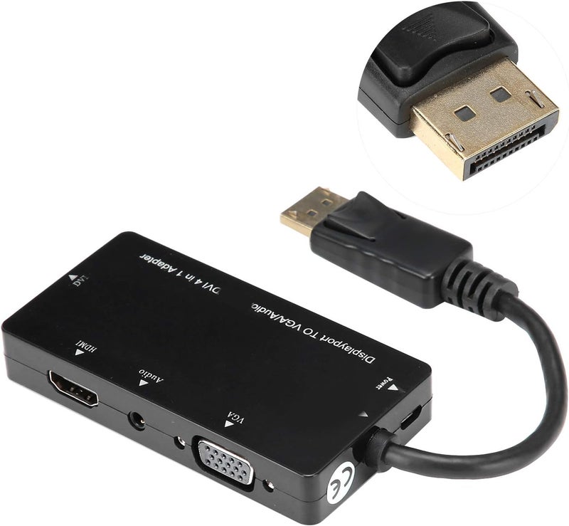aqxreight 4‑in Adapter Cable Displayport to VGA DVI Converter Multifunction Output The Can Suppo Adapter CableConverter CableDisplayport to AdapterDisplayport VGA CordDP ConverterDP - Image 4