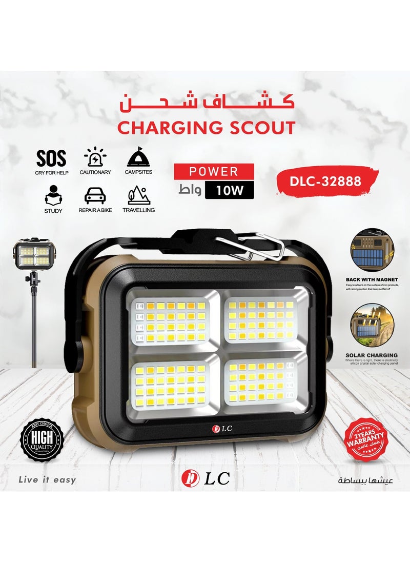 دي إل سي  - DLC-32888 مصباح عمل يعمل بالطاقة الشمسية من النوع C مع خطاف مغناطيسي للتخييم متعدد الوظائف مصباح عمل يعمل بالطاقة الشمسية LED - Image 1