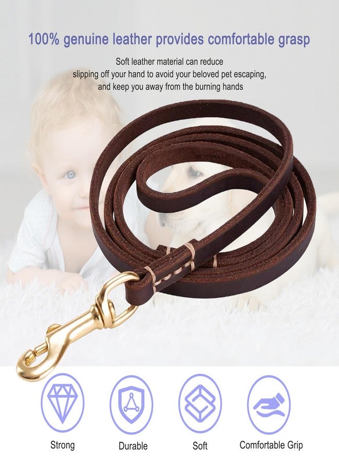 HiCaptain Thin Leather Dog Leash for Small Dogs Up to 15 lb (1/3 inch Wide, 6 Ft) - Image 3
