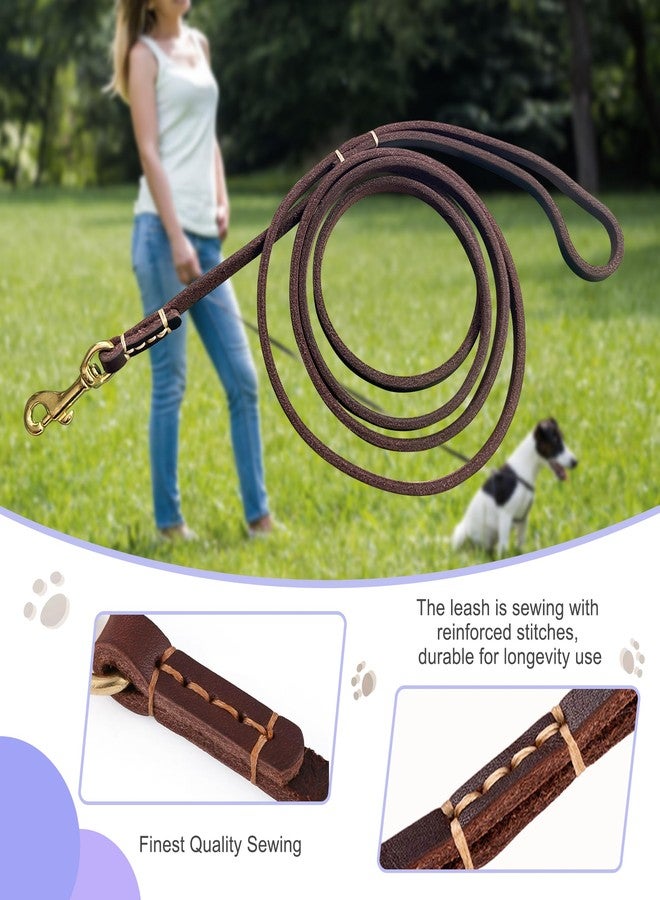 HiCaptain Thin Leather Dog Leash for Small Dogs Up to 15 lb (1/3 inch Wide, 6 Ft) - Image 2
