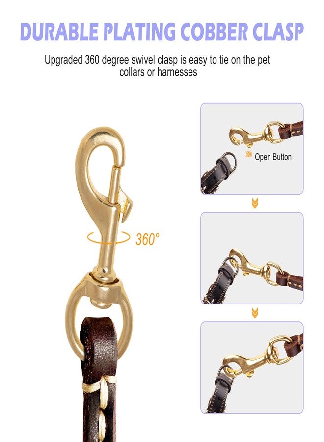 HiCaptain Thin Leather Dog Leash for Small Dogs Up to 15 lb (1/3 inch Wide, 6 Ft) - Image 4