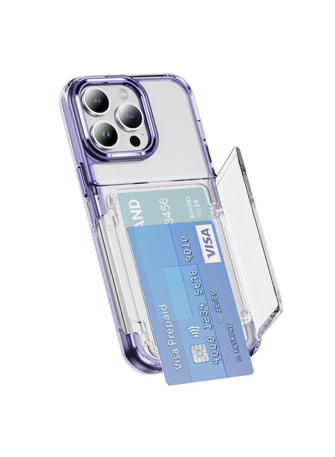 S-TOP Case For iPhone 16 Pro Card Holder Acrylic Hybrid TPU Phone Case - Image 1