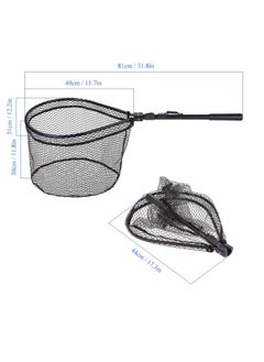 Y&D Fishing Spinning Landing Net, ELECDON Portable Folding Wading Net One Hand Foldable & Telescopic Easy Clean Rubber Mesh Frame Handle Tangle Proof Durable Material Mesh, Safe Fish, 1 Pack  - Image 3