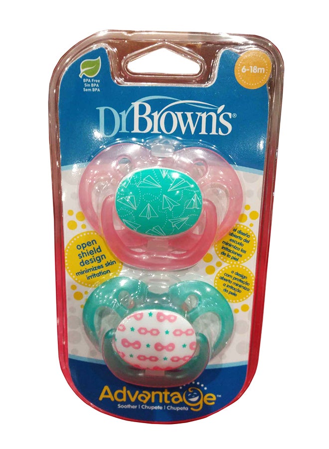 Dr. Brown’s Advantage Printed Pacifier, 6-18 Months, Pack Of 2 -  Assorted - Image 3
