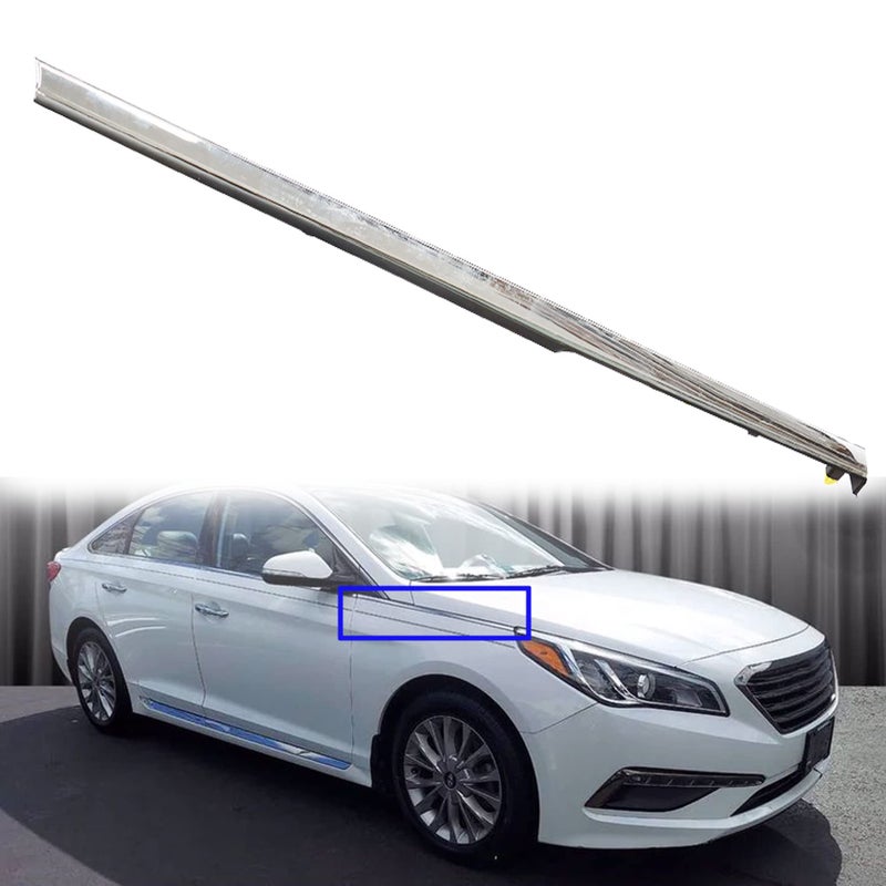 Right Front Chrome Garnish Molding Trim Replacement for 2015 2016 2017 Hyundai Sonata 87772C1000