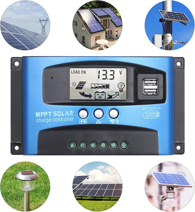 Eacam 100A MPPT Solar Charge Controller, Panel Charger Regulator With Dual USB LCD Display, Auto Cell Charger - Image 2