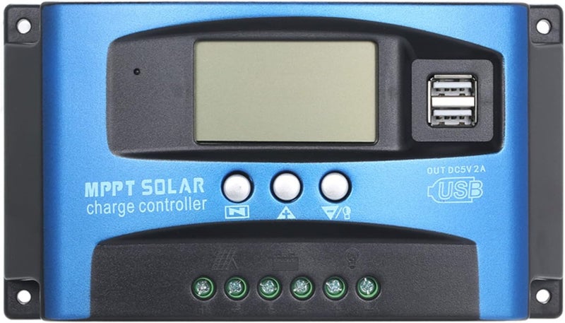 Eacam 100A MPPT Solar Charge Controller, Panel Charger Regulator With Dual USB LCD Display, Auto Cell Charger - Image 1