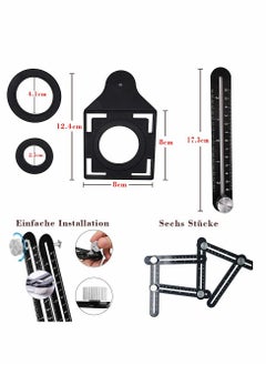 KASTWAVE Multi Angle Measuring Ruler, Aluminum Alloy Template Tool Drill Guide Ceramic Tile Hole Punch Locator, 6 Fold Measuring Tool for DIY Handymen Builders Carpenters, Tilers, Craftsmen  - Image 4