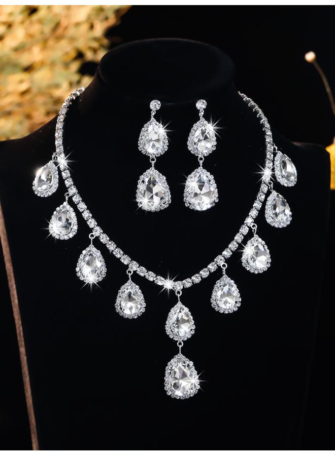 Europe And The United States Necklace Suit Earrings Jewelry Suit Banquet Dress Chain Fashion Joker Bridal Jewelry