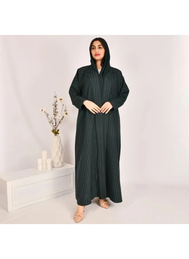 عبايات لمحة عباية بليزر ربع كلوش لف بقماش مقلم