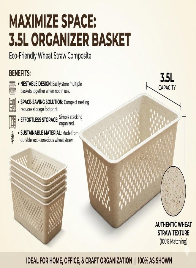 INABOX سلة تخزين وتنظيم من قش القمح من إنابوكس، بيج، تصميم أسترالي (صغيرة) - Image 5