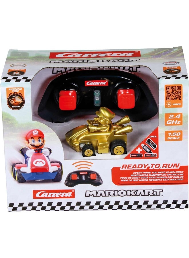 Carrera RC 2.4GHz Mario Kart Mini RC, Mario Gold Edition (Paperbox) I Officially Licensed I 1:50 Scale Collectible I Ready to Run I For Ages 6+ - Image 2