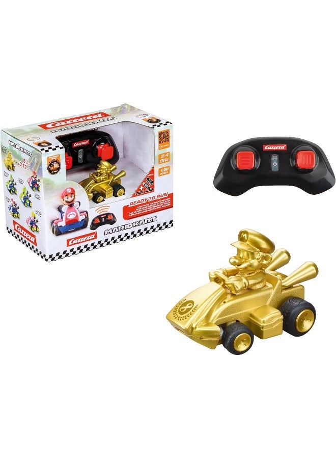 Carrera RC 2.4GHz Mario Kart Mini RC, Mario Gold Edition (Paperbox) I Officially Licensed I 1:50 Scale Collectible I Ready to Run I For Ages 6+ - Image 1