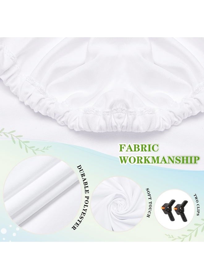 QueenDream White Round Backdrop Cover 7.2x7.2ft White Circle Photo Photography Background for Birthday Party Wedding Decorations - Image 3