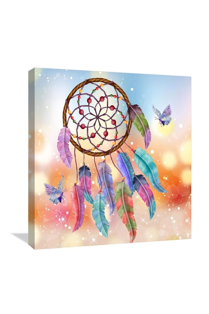 Galaxy Star Dreamcatchers Canvas Wall Art Picture Poster Print Aesthetic Canvas Wall Hanging Poster Stretched And Framed Canvas Art Abstract Home Wall Decoration for Farmhouse Living Room - Image 1