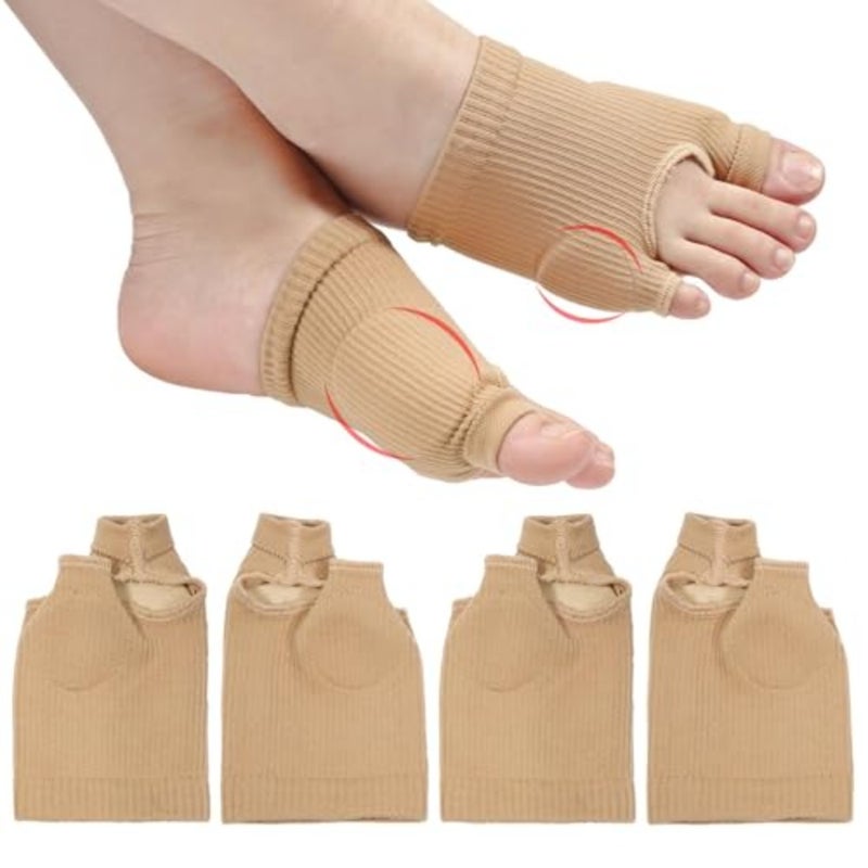 2 Pairs Toe Pads Upgraded, Breathable Big and Little Toes Bunion Relief Pads Sleeve, Comfortable Toe Wraps Elastic Foot Protector Corrector Guards Socks For Day And Night Relief Men Women L - Image 1