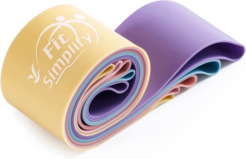 Fit Simplify Resistance Loop Exercise Bands with Instruction Guide and Carry Bag, Set of 5 - Image 4