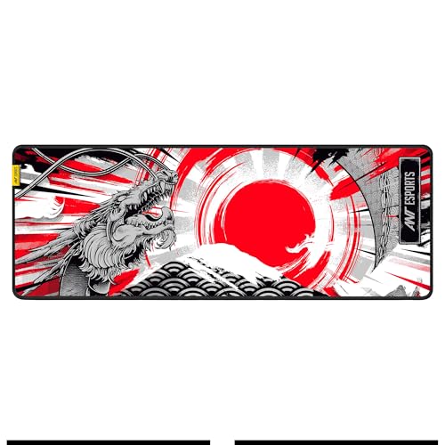 Ant Esports Dragon Hill Unique Design Mouse Pad Gaming Mouse Pad Extended Mouse Mat for Mouse Keyboard with Stitched Edges Waterproof NonSlip Base Mousepads for Office Home Shop Gaming EXTRA LARGE_Red - Image 1