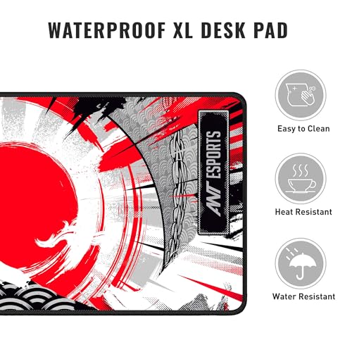 Ant Esports Dragon Hill Unique Design Mouse Pad Gaming Mouse Pad Extended Mouse Mat for Mouse Keyboard with Stitched Edges Waterproof NonSlip Base Mousepads for Office Home Shop Gaming EXTRA LARGE_Red - Image 2