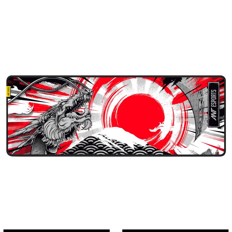 Ant Esports Dragon Hill Unique Design Mouse Pad Gaming Mouse Pad Extended Mouse Mat for Mouse Keyboard with Stitched Edges Waterproof NonSlip Base Mousepads for Office Home Shop Gaming EXTRA LARGE_Red - Image 5