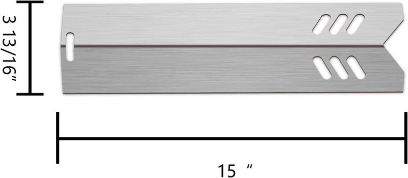 Kalomo 15" Grill Heat Plates Shield Burner Cover Flame Tamer BBQ Gas Grill Replacement Parts for Dyna-Glo DGF510SBP DGF493BNP, Backyard BY13-101-001-13, Uniflame GBC1059WB, BHG Model, Stainless Steel - Image 3