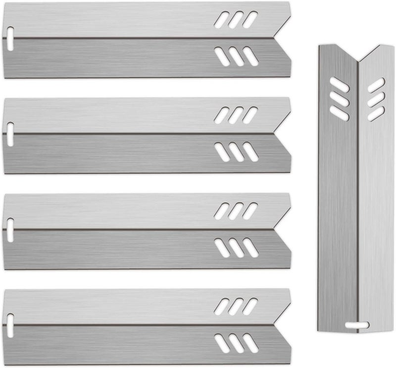 Kalomo 15" Grill Heat Plates Shield Burner Cover Flame Tamer BBQ Gas Grill Replacement Parts for Dyna-Glo DGF510SBP DGF493BNP, Backyard BY13-101-001-13, Uniflame GBC1059WB, BHG Model, Stainless Steel - Image 1