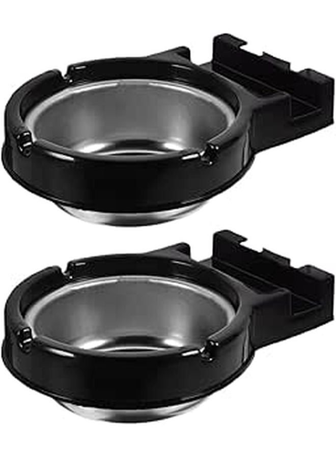 Wall Mounted Stainless Steel Ashtray and Cigarette Butt Disposal Bin 2 Pack Black - Image 1