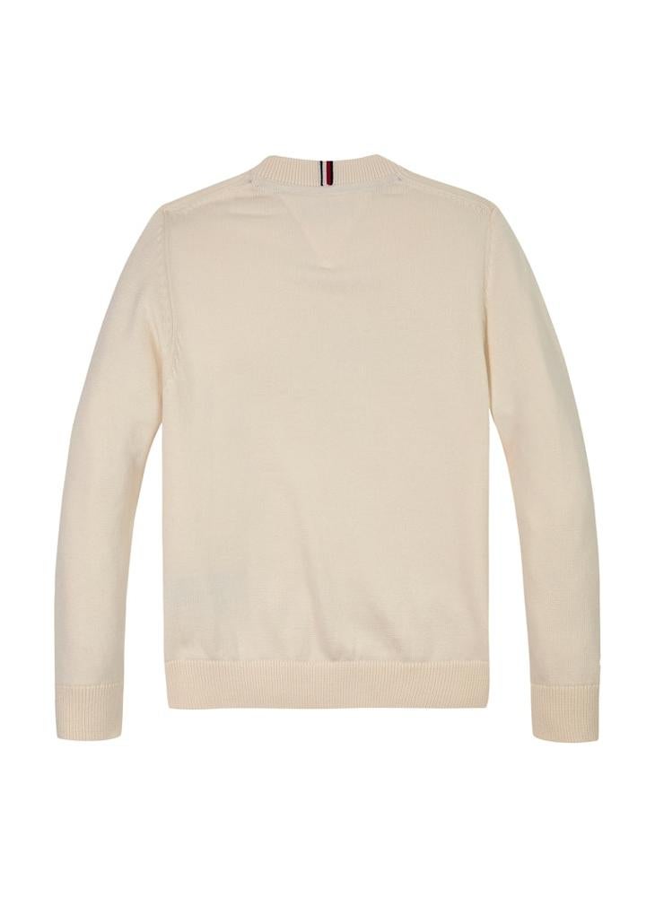 TOMMY HILFIGER - Kids Monotype 1985 Logo Label Regular Sweater - Image 1