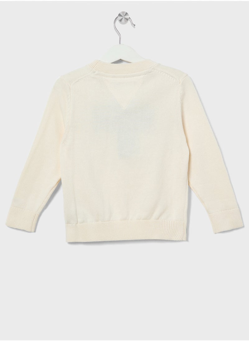 TOMMY HILFIGER - Kids Monotype 1985 Logo Label Regular Sweater - Image 1